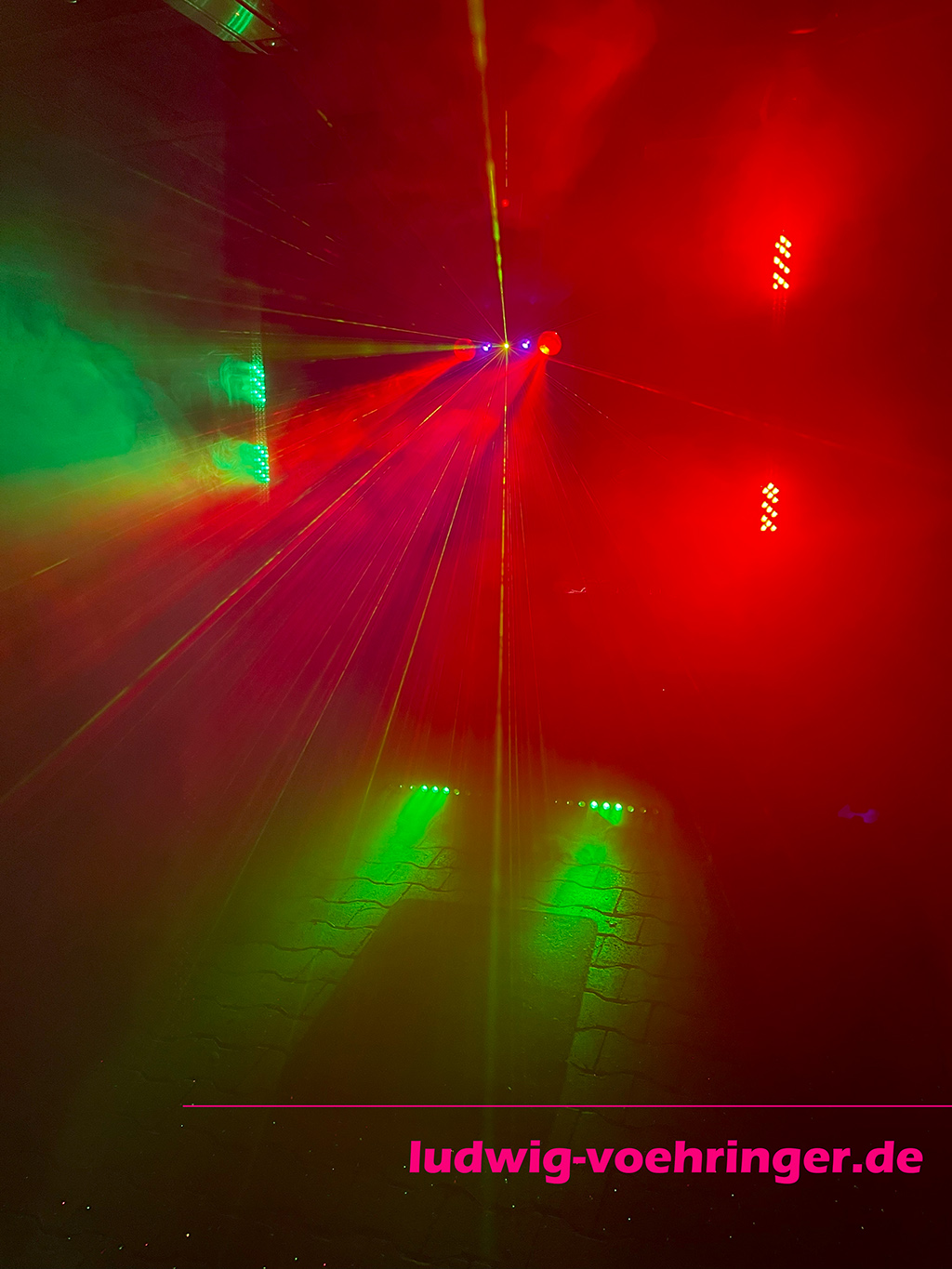 Lichtshow bei Garagenparty